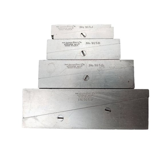 Vintage Lufkin Adjustable Parallels 915M Set Of 4 USA 915A 915B 915C 915D Case - Picture 2 of 6